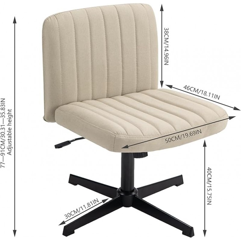 Office Chair Fabric Padded Seat Armless Desk Chair...