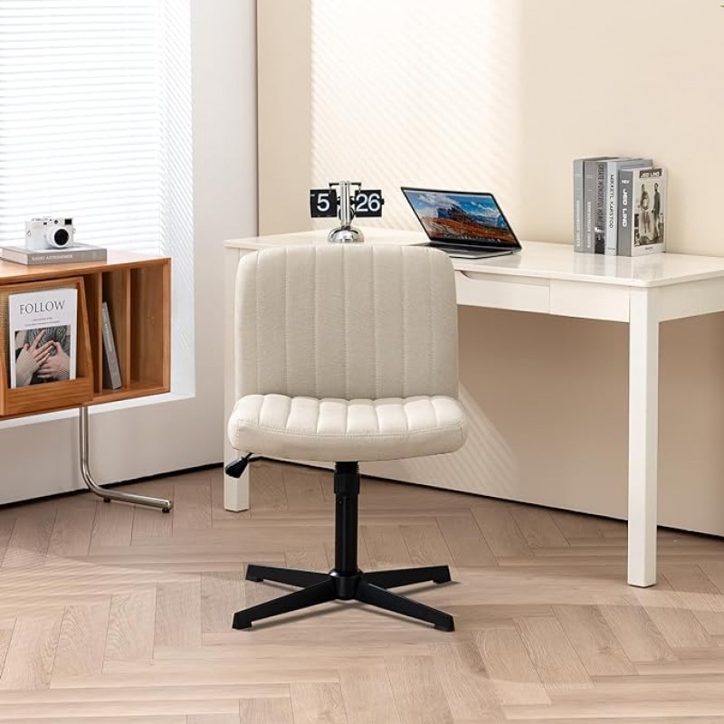 Office Chair Fabric Padded Seat Armless Desk Chair...